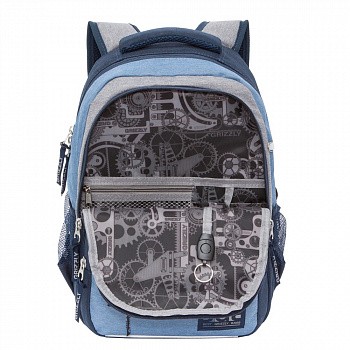 На картинке изображен Рюкзак школьный GRIZZLY RB-054-7 /2 blue Рюкзак школьный GRIZZLY RB-054-7 /2 blue