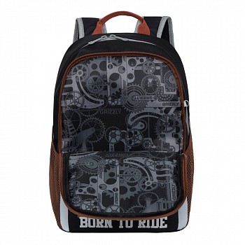 Рюкзак школьный GRIZZLY RB-051-1 /5 black/terracotta