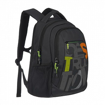 Городской рюкзак GRIZZLY RU-038-1 /1 black/light green