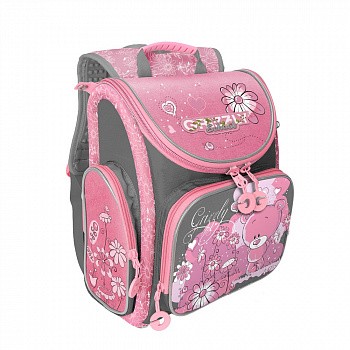 Рюкзак школьный GRIZZLY RAr-080-11 /1 grey/pink