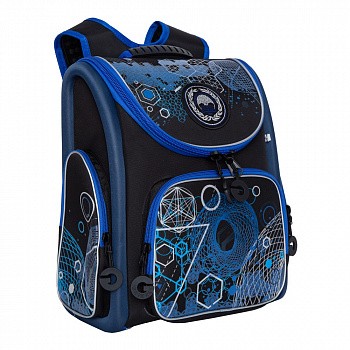 Рюкзак школьный GRIZZLY RAr-081-6 /2 black/blue