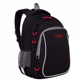 Рюкзак школьный GRIZZLY RB-052-1 /2 black/red