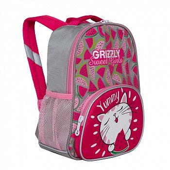 Рюкзак детский GRIZZLY RK-076-1 /3 bright/pink/light grey