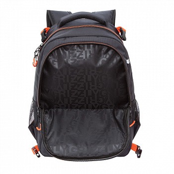 Рюкзак школьный GRIZZLY RB-056-1 /2 black/orange