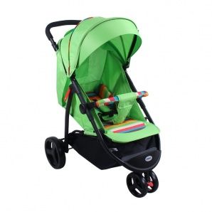 На картинке изображен Коляска BabyHit Trinity green strips Коляска BabyHit Trinity green strips