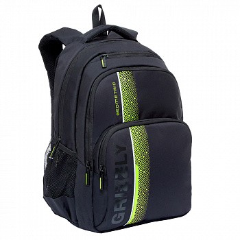 Рюкзак школьный GRIZZLY RU-934-5 /3 black/light green