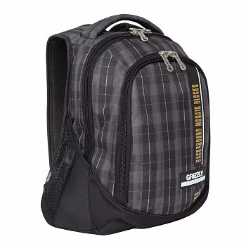 Рюкзак школьный GRIZZLY RU-925-2 /2 brown square