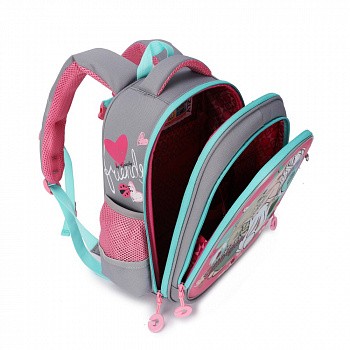 Рюкзак школьный GRIZZLY RA-979-4 /3 grey/pink