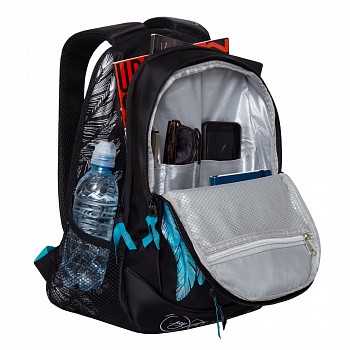 На картинке изображен Рюкзак школьный GRIZZLY RD-837-3 /1 light blue Рюкзак школьный GRIZZLY RD-837-3 /1 light blue