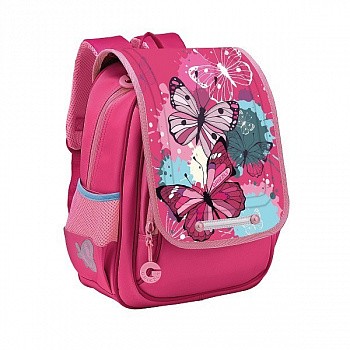 На картинке изображен Рюкзак школьный GRIZZLY RAk-090-1 /1 pink Рюкзак школьный GRIZZLY RAk-090-1 /1 pink