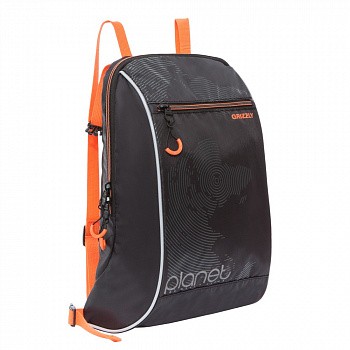 Рюкзак школьный GRIZZLY RB-056-1 /2 black/orange