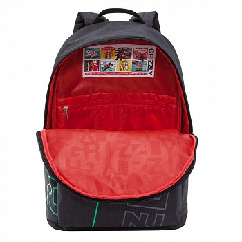 Городской рюкзак GRIZZLY RQ-007-1 /2 black/red