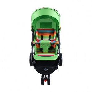 На картинке изображен Коляска BabyHit Trinity green strips Коляска BabyHit Trinity green strips