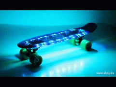 На картинке изображен Penny board (пенни борд) RGX LED-подсветка PNB-06 22" White Penny board (пенни борд) RGX LED-подсветка PNB-06 22" White