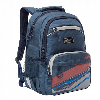 Рюкзак школьный GRIZZLY RB-054-2 /4 dark blue/grey