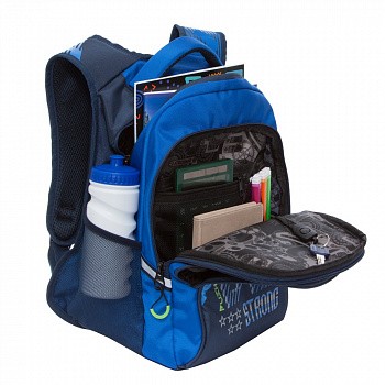 Рюкзак школьный GRIZZLY RB-050-3 /4 blue