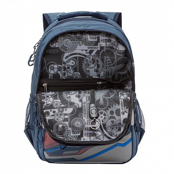 Рюкзак школьный GRIZZLY RB-054-2 /4 dark blue/grey
