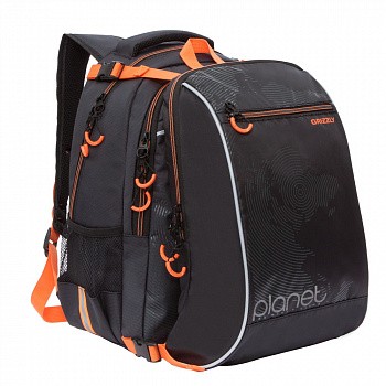 Рюкзак школьный GRIZZLY RB-056-1 /2 black/orange