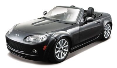 На картинке изображен Коллекционная машина Bburago 1:24 Mazda MX-5 Miata (18-25086) black Коллекционная машина Bburago 1:24 Mazda MX-5 Miata (18-25086) black