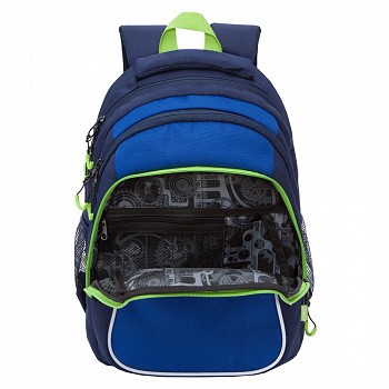 Рюкзак школьный GRIZZLY RB-052-1 /3 dark blue/blue