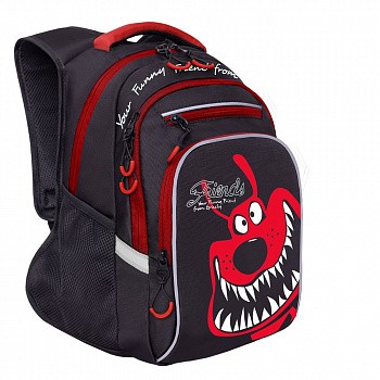 Рюкзак школьный GRIZZLY RB-050-4 /1 black/red