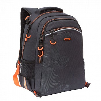 Рюкзак школьный GRIZZLY RB-056-1 /2 black/orange