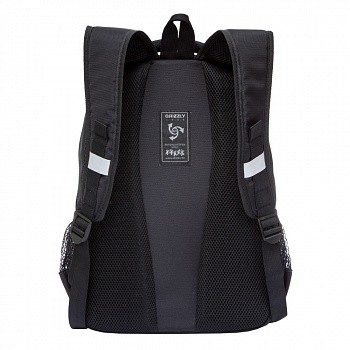 На картинке изображен Рюкзак школьный GRIZZLY RB-962-2 /1 black/green Рюкзак школьный GRIZZLY RB-962-2 /1 black/green