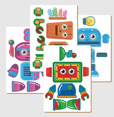 Конструктор Веселые гвоздики WoodLandToys Роботы 118107 