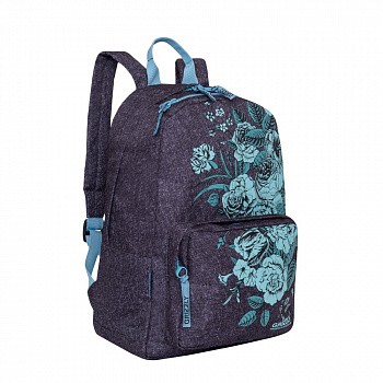 На картинке изображен Рюкзак школьный GRIZZLY RD-830-1 /2 jeans Рюкзак школьный GRIZZLY RD-830-1 /2 jeans