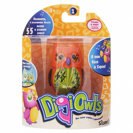 Игрушка Digifriends Сова с кольцом, оранжевая с черными крыльями 88285-10