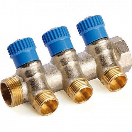 На картинке изображен Коллектор с отсекающими вентилями General Fittings 3/4"x4 1/2" 620057N0504B4A Коллектор с отсекающими вентилями General Fittings 3/4"x4 1/2" 620057N0504B4A