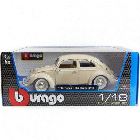 Машинка Bburago 1:18 Volkswagen Kafer-Beetle 1955 (18-12029) cream