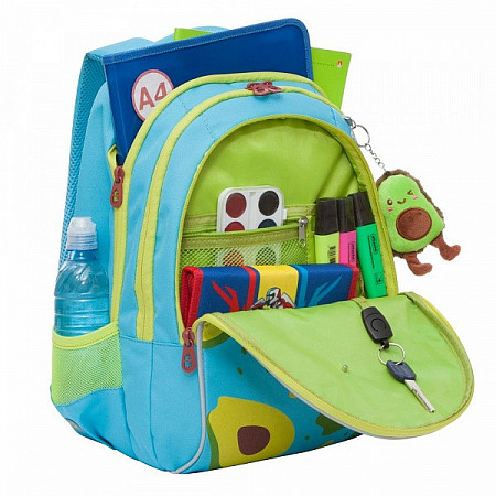 Рюкзак школьный GRIZZLY RG-168-1 /2 light blue