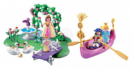 На картинке изображен Игровой набор Playmobil Набор остров принцессы и гондола 5456 Игровой набор Playmobil Набор остров принцессы и гондола 5456
