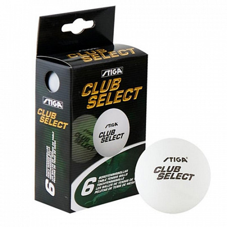 На картинке изображен Мячи для настольного тенниса Stiga Club Select white 512006 Мячи для настольного тенниса Stiga Club Select white 512006