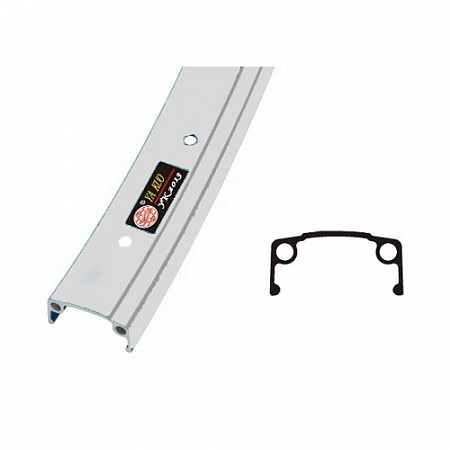 На картинке изображен Обод одинарный TBS 14x1.75 28H YKL-17 Обод одинарный TBS 14x1.75 28H YKL-17