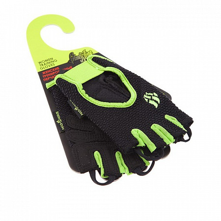 На картинке изображен Перчатки для фитнеса женские Mad Wave green/black Перчатки для фитнеса женские Mad Wave green/black