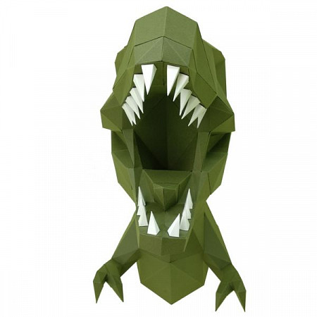 3D-конструктор PAPERRAZ Трофейная голова "Динозавр Завр" Green