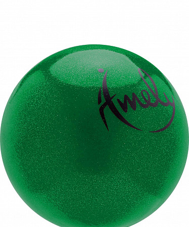Мяч для художественной с насыщенными блестками Amely AGB-303 19 см green