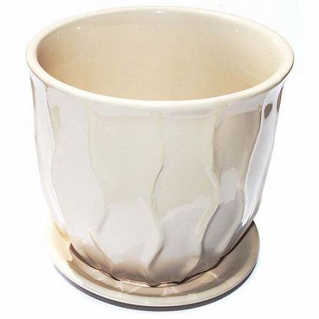 Горшок керамический с поддоном 15см Zez Sport для цветов YG780250 (в ассортименте)