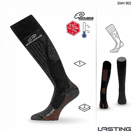 Носки спортивные Lasting SWH black/orange