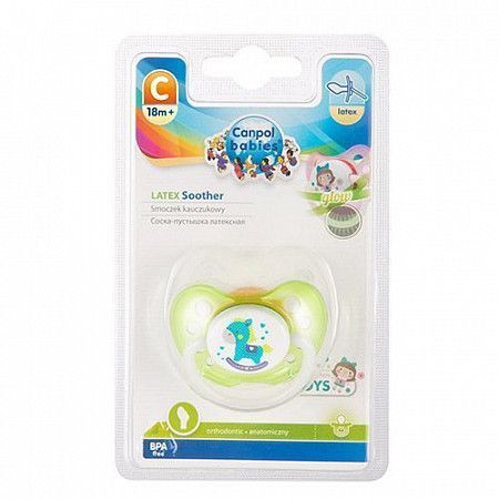 Пустышка Canpol babies Toys Латексная Ортодонтическая 18+ мес. (23/261) green