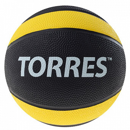 Медбол Torres 1 кг AL00221 Black/Yellow/White