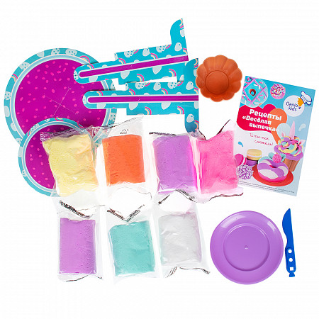 На картинке изображен Набор для лепки Genio Kids Легкий пластилин Веселая выпечка TA1717 Набор для лепки Genio Kids Легкий пластилин Веселая выпечка TA1717