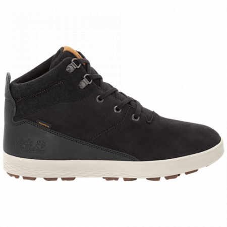 На картинке изображен Ботинки мужские Jack Wolfskin Auckland Wt Texapore Mid M black / beige Ботинки мужские Jack Wolfskin Auckland Wt Texapore Mid M black / beige