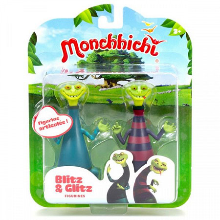 На картинке изображен Фигурки Monchhichi Блиц и Глиц 2 в 1 81502 Фигурки Monchhichi Блиц и Глиц 2 в 1 81502