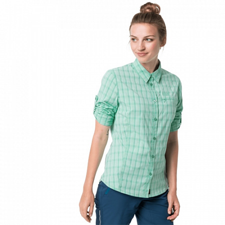 Рубашка женская Jack Wolfskin Centaura Flex Shirt W pacific green checks