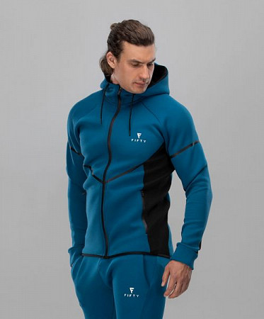 На картинке изображен Мужской спортивный джемпер FIFTY FA-MJ-0102-BBL blue/black Мужской спортивный джемпер FIFTY FA-MJ-0102-BBL blue/black