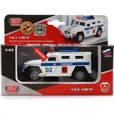 Машнка Dream Makers Машина ТЕХНОПАРК ГАЗ Тигр полиция металлическая CT12-357-N3