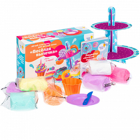 На картинке изображен Набор для лепки Genio Kids Легкий пластилин Веселая выпечка TA1717 Набор для лепки Genio Kids Легкий пластилин Веселая выпечка TA1717